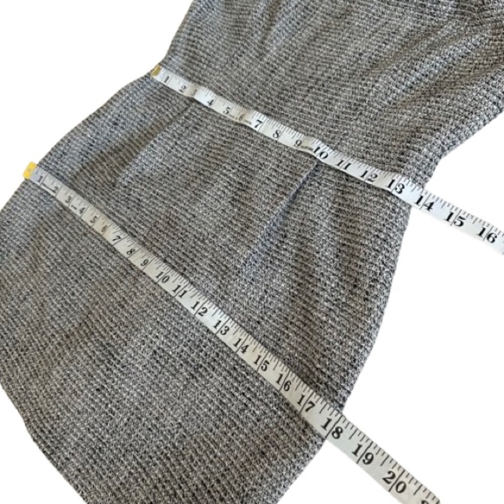 Kay Unger Chick Women's Sz.4 Gray Black & Ivory Short Sleeves Lined Midi Dress - Picture 12 of 16